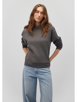 Kapüşonlu Gri Sweatshirt1S10191-86560