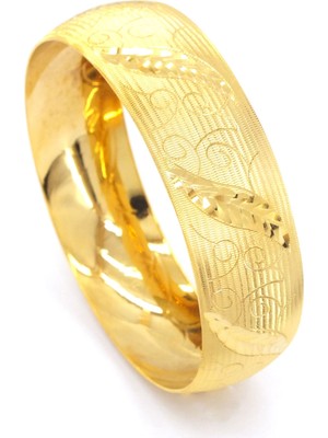 Bz Burgu Zincir Bz 22 Ayar Altın Kaplama Desenli Bilezik 2 cm Kalınlık BLZ-3013