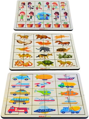 Balatoyz Kodlamaya Giriş 3’Lü Eşleştirmeli Araçlar,Hayvanlar,Doğa Ana Puzzle Set