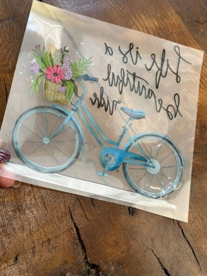 Gönülden Tasarım Ütü Ile Yapışan Mavi Bisikletli Transfer Baskı Arma Tişört Baskı 20X19 cm