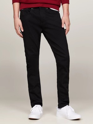 Tommy Hilfiger Erkek Tapered Slım Fıt Black Jean Pantolon