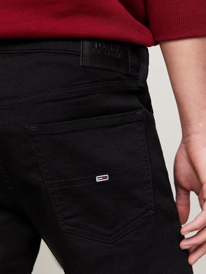 Tommy Hilfiger Erkek Tapered Slım Fıt Black Jean Pantolon