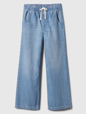 Gap Kız Çocuk Açık Mavi Easy Wide Leg Jean Pantolon