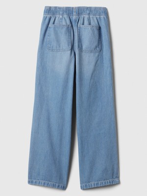 Gap Kız Çocuk Açık Mavi Easy Wide Leg Jean Pantolon