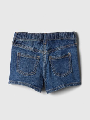 Gap Kız Bebek Lacivert Denim Pileli Şort Etek