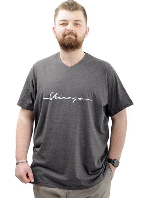 Superxl T-Shirt V Yaka Chıgaco 24057 Antrasit