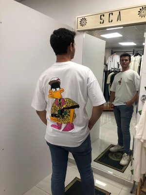 Sca Unisex Beyaz Daffy Baskılı T-Shirt