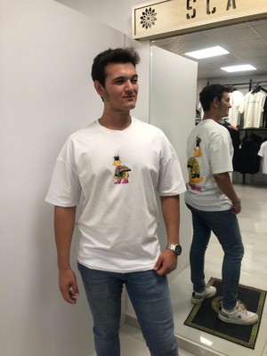 Sca Unisex Beyaz Daffy Baskılı T-Shirt