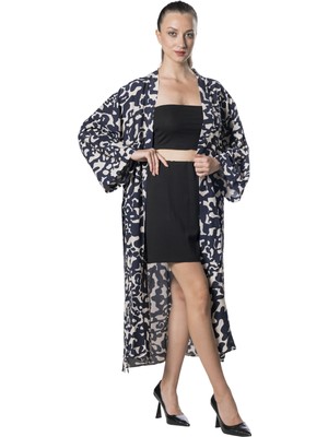 Hayalet Özel Tasarım Viskon Kadın Kimono Kaftan - Dama