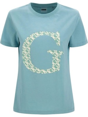 Kadın Guess G Logolu T-Shirt - Mint Yeşili