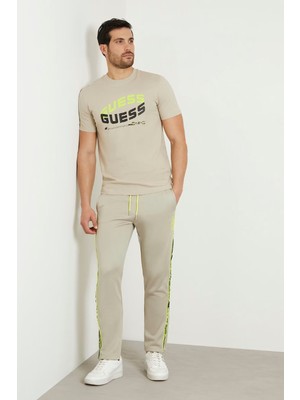 Guess Erkek Guess Önde Logo T-Shirt Bej / Siyah