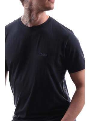 Erkek Guess Pima Basic T-Shirt - Lacivert