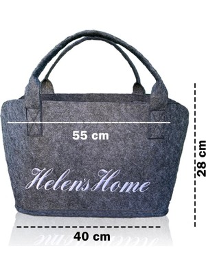 Helen's Home Casual/günlük Nakışlı Keçe Alışveriş Çantası Büyük Boy Pazar Piknik Plaj Çantası Kadın Omuz Çantası