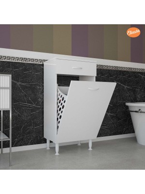 MODİLAYN ARD129 KİRLİ ÇAMAŞIR DOLABI BANYO DOLABI ÇOK AMAÇLI DOLAP