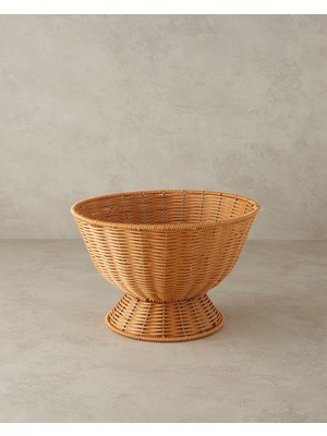 English Home Victoria Plastik Rattan Sunumluk Kahverengi