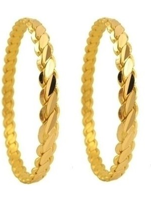 Vipfoni Altın Kaplama 3lü Adana Burması Çocuk Bilezik 2 Adet