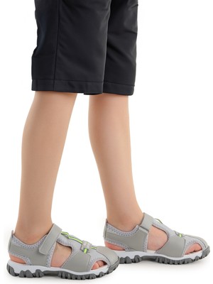 Kiko Kids Açık Gri Erkek Çocuk Sandalet 2399 Tekstil Malzeme ile Konforlu Kullanım