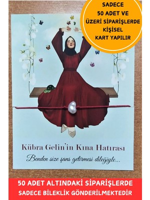 Emtory Home Salıncak | 25 Adet Kına k Bileklik - Kişiye Özel Yazı (50 Adet Üzeri) Nişan