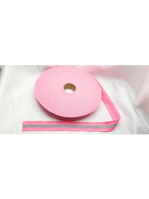 Be Beauty 3,0 cm Genişliğinde 5 Metre Uzunluğunda Dikilebilen Pembe Fosforlu Polyester Reflektör Şerit