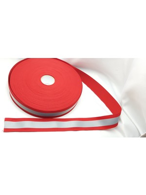 Be Beauty 4,0 cm Genişliğinde 5 Metre Uzunluğunda Dikilebilen Kırmızı Fosforlu Polyester Reflektör Şerit