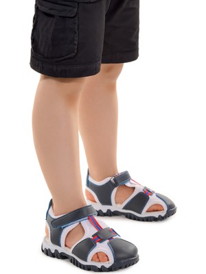 Kiko Kids Erkek Bebek Sandalet Arz 2399 Lacivert - Beyaz - Kırmızı