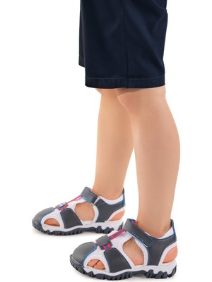 Kiko Kids Erkek Bebek Sandalet Arz 2399 Lacivert - Beyaz - Kırmızı