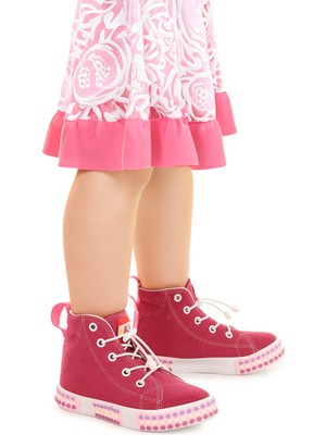 Kiko Kids Gamel Günlük Lastikli Kız Çocuk Bot Ayakkabı Fuşya