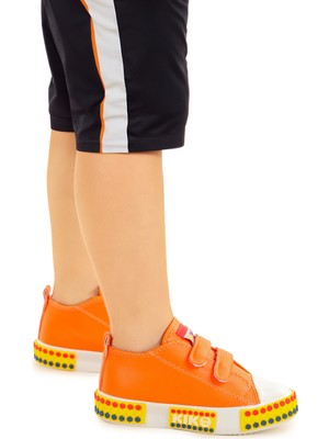 Kiko Kids Kach Cırtlı Erkek Bebek Günlük Spor Ayakkabı Turuncu