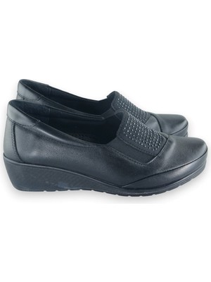 The Dortex Shoes The Dortex Shoes Kadın Içi Dışı  Deri Yüksek Topuklu Ortopedik Esnek Anne Ayakkabısı