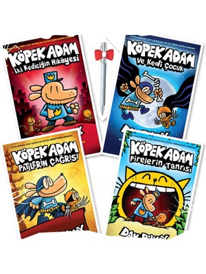 Köpek Adam: İki Kediciğin Hikayesi - Köpek Adam ve Kedi Çocuk - Köpek Adam: Patilerin Çağrısı - Köpek Adam: Pirelerin Tanrısı - Dav Pilkey + Tükenmez Kalem