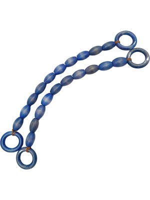 Angel Çanta Aksesuar 20 mm Oval Ahşap Boncuklu 40 cm Lacivert Renk Çanta Sapı