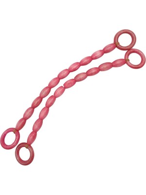 Angel Çanta Aksesuar 20 mm Oval Ahşap Boncuklu 40 cm Pembe Renk Çanta Sapı