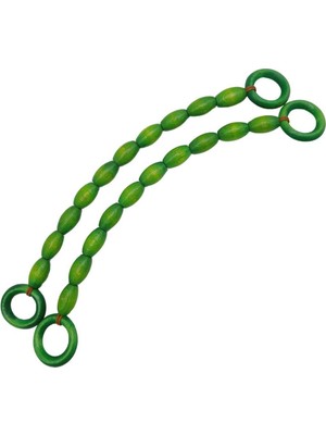 Angel Çanta Aksesuar 20 mm Oval Ahşap Boncuklu 40 cm Yeşil Renk Çanta Sapı