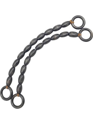 Angel Çanta Aksesuar 20 mm Oval Ahşap Boncuklu 40 cm Siyah Renk Çanta Sapı