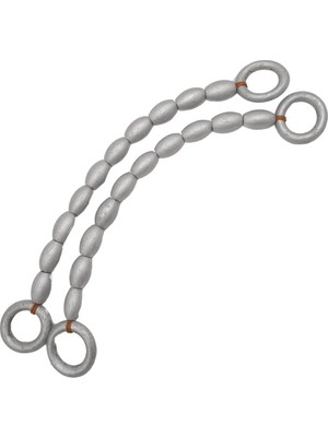 Angel Çanta Aksesuar 20 mm Oval Ahşap Boncuklu 40 cm Gümüş Renk Çanta Sapı