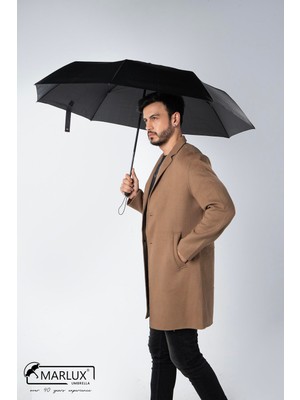 Marlux Özel Tasarım Saplı 8 Telli Rüzgara Dayanıklı Kırılmaz Premium Tam Otomatik Şemsiye MPR2005
