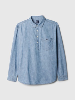 Gap Erkek Mavi Gap Logo Pullover Chambray Gömlek