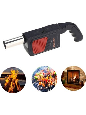 Güncel Çarşı Pilli Barbekü Mangal Şömine Ateş Elektrikli Fan Taşınabilir Hava Üfleyici