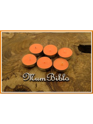 Mum Biblo Tealight Mum Turuncu Renk 6 Adet