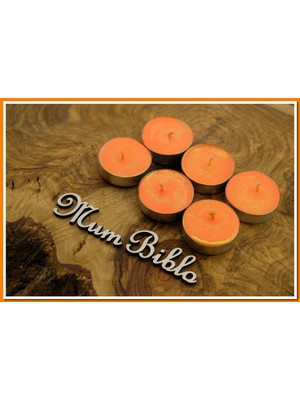 Mum Biblo Tealight Mum Turuncu Renk Simli 6 Adet