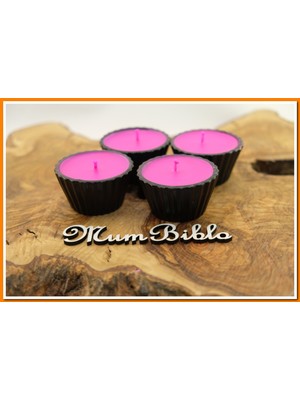 Mum Biblo Mumluk Cupcake Siyah Renk Pembe Mum