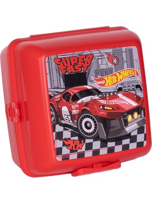 Wiggle Hot Wheels 4 Bölmeli Çocuk Beslenme Kutusu - Yemek Saklama Kabı Kaşık ve Çatallı