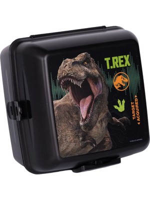 Wiggle Jurassic World 4 Bölmeli Çocuk Beslenme Kutusu - Yemek Saklama Kabı Kaşık ve Çatallı
