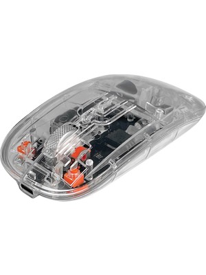 Dexim DMA025 MW-002RT 2.4GHz & Bluetooth Kablosuz Şarj Edilebilir Şeffaf Sessiz Mouse