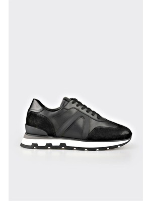 Elle Siyah Deri Erkek Spor Ayakkabı