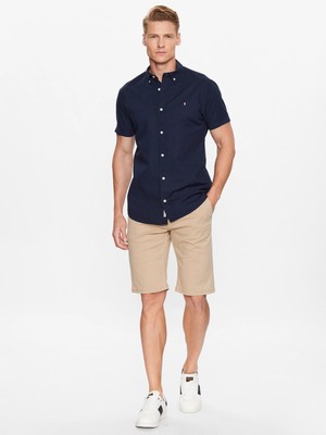 Jack & Jones Erkek Jprblusummer Shıeld Shırt S/s Ln Gömlek-Lacivert