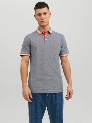 Jack & Jones Erkek Jjepaulos Polo Ss Noos Polo T-Shirt-Gri