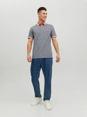 Jack & Jones Erkek Jjepaulos Polo Ss Noos Polo T-Shirt-Gri