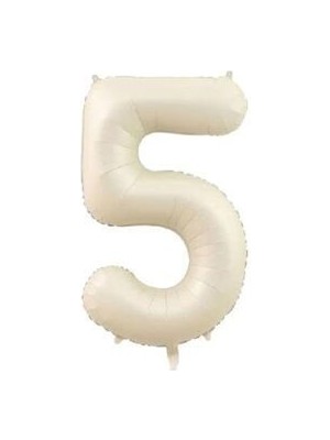 Asöy Bej Krem Rakam Folyo Balon 5 Yaş 76 cm Orta Boy Balon 34 Inç Orta Boy Rakam Folyo Balon