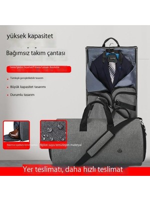 Leca Ekstra Büyük Kapasiteli Katlanabilir Su Geçirmez Takım Elbise Saklama Erkek Takım Elbise Taşınabilir Seyahat Çantası (Yurt Dışından)